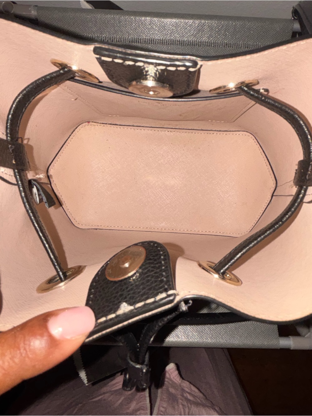 kate spade Black Pebbled Leather Drawstring Bucket Shoulder Bag - Picture 3 of 4